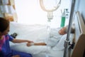 Abstract Medical Drip in the hospital room of patients in the be Royalty Free Stock Photo