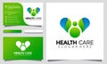 Abstract Medical and Health Care People logo design vector Illustration, business card template Royalty Free Stock Photo