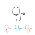 Abstract medical icon set with stethescope, vector illustration on white