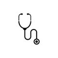 Abstract medical icon with stethescope, vector illustration on white background - Vector