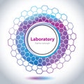 Abstract medical laboratory emblem - circle element