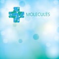 Abstract medical molecule green light background