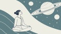 Abstract Meditation with Celestial Harmony, vector design Generative AI Royalty Free Stock Photo