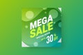 Abstract mega sale vector banner design template. Special offer discount social media promotion illustration layout. Royalty Free Stock Photo
