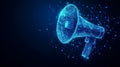 Abstract Megaphone Digital Marketing, Communication, And Announcement Concept. 3D Render. Royalty Free Stock Photo