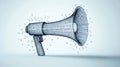 Abstract megaphone, digital network, modern communication, light background Royalty Free Stock Photo