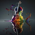 Abstract Melting Violin Background. Generative AI