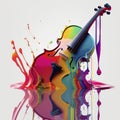 Abstract Melting Violin Background. Generative AI