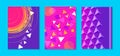 Abstract memphis colorful card background set