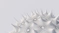 Abstract mesh fractal array. White monochrome illustration, 3d render, close-up