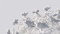 Abstract mesh fractal array. White monochrome illustration, 3d render, close-up