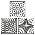 Abstract mesh icon. Geometric line pattern. Square symmetry shape. Vector net figure. Royalty Free Stock Photo