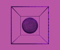 Abstract mesh Sphere in cube on pink background Royalty Free Stock Photo
