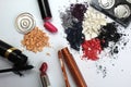 Abstract mess on a white background. makeup cosmetics Royalty Free Stock Photo