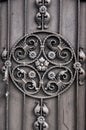 Abstract metal forged black background. Metal gates. Close-up