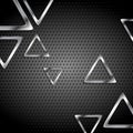 Abstract metal perforated background with metallic triangles Royalty Free Stock Photo