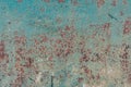 Abstract metal texture background. Old surface in rust and dirt in blue color Royalty Free Stock Photo