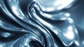 Abstract Metal Texture with Smooth Silver Waves and Reflections in Blue Tone Royalty Free Stock Photo