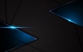 Abstract metallic black blue frame sport design concept innovation background