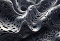 Abstract metallic black and gray waves, Beautiful adumbration Royalty Free Stock Photo