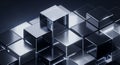 Abstract metallic cubes background with reflective surfaces and geometric patterns Royalty Free Stock Photo