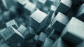 Abstract metallic cubes floating creating data technology backdrop Royalty Free Stock Photo