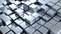Abstract metallic cubes forming a modern geometric pattern, reflective surface Royalty Free Stock Photo