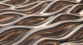 Abstract Metallic Flow Pattern with Smooth Curves and Reflections Royalty Free Stock Photo