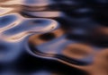 Abstract metallic fluid surface with copper and blue reflections Royalty Free Stock Photo
