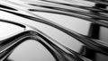 Abstract metallic fluid surface with flowing waves and reflections in monochrome tones liquid Royalty Free Stock Photo