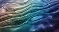 Abstract Metallic Fluid Surface with Rippling Waves and Iridescent Blue and Silver Tones Royalty Free Stock Photo