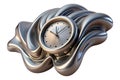 Abstract Metallic Fluid Timepiece Sculpture Royalty Free Stock Photo