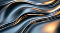 Abstract Metallic Fluid Waves with Glossy Highlights