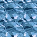 Abstract metallic folded pattern resembling blue foil