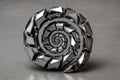 Abstract Metallic Geometry: Fibonacci Vortex Sculpture Royalty Free Stock Photo