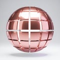 Abstract Metallic Globe with Grid Pattern Royalty Free Stock Photo