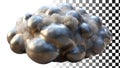 Abstract metallic grey lumpy cloud rock formation png transparent image Generative AI