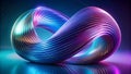 Abstract metallic infinity loop with blue pink purple gradient lighting symbol Royalty Free Stock Photo