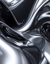 Abstract Metallic Liquid Surface With Swirling Patterns And Reflective Sheen 3D Render Royalty Free Stock Photo