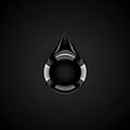 Abstract metallic oil drop with shiny reflection and dark liquid Royalty Free Stock Photo