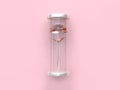 Abstract metallic pink flower in clear jar valentine concept 3d render pink background Royalty Free Stock Photo