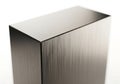 Abstract metallic rectangular prism object with reflective surface and subtle texture detail Royalty Free Stock Photo