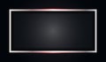 Abstract metallic red shiny color black frame with silver metal layout modern tech design vector template background