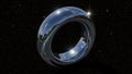 Abstract Metallic Ring in Starry Space Royalty Free Stock Photo