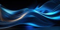 Abstract metallic shiny blue lines on black background Royalty Free Stock Photo