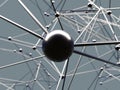 Abstract metallic sphere wire connections Royalty Free Stock Photo