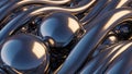 Abstract Metallic Spheres and Flowing Tubes Royalty Free Stock Photo
