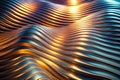 Abstract metallic wave pattern fluid, reflective, and luxurious texture with golden highlights. Generative AI Royalty Free Stock Photo