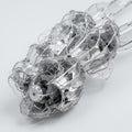 Abstract Metallic Wireframe Object 3D Render: Grayscale Futuristic Machine Part Royalty Free Stock Photo