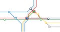 Abstract Metro Map Subway Network Lines and Stations Colorful Clean Design Vector Royalty Free Stock Photo